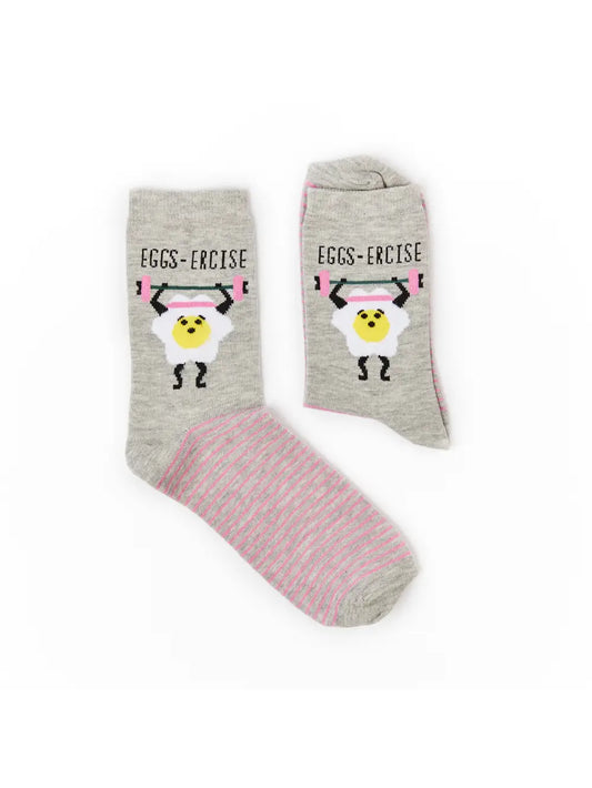 Eggs-ercise socks