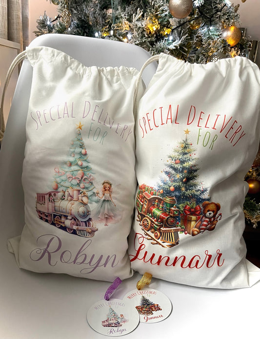 Christmas bauble and sack